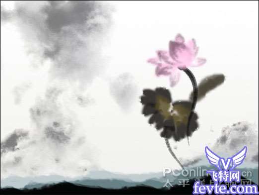 Photoshop教程：水墨荷花特效表现