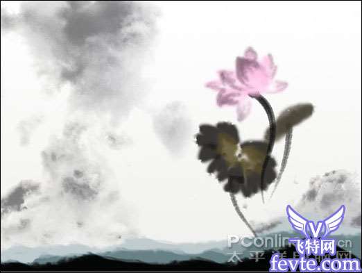 Photoshop教程：水墨荷花特效表现