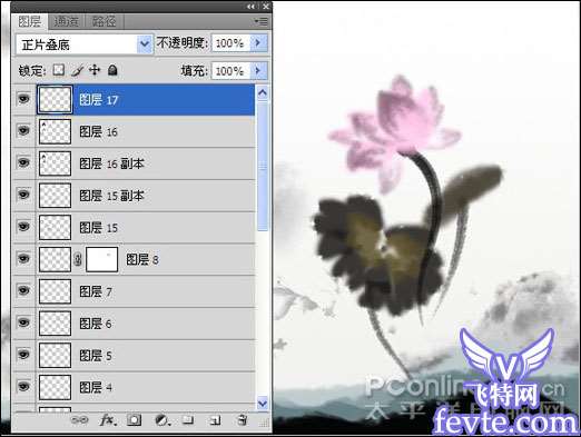 Photoshop教程：水墨荷花特效表现