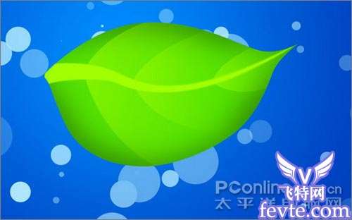 Photoshop教程：鼠绘清新简约露珠绿叶壁纸
