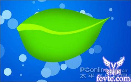 Photoshop教程：鼠绘清新简约露珠绿叶壁纸