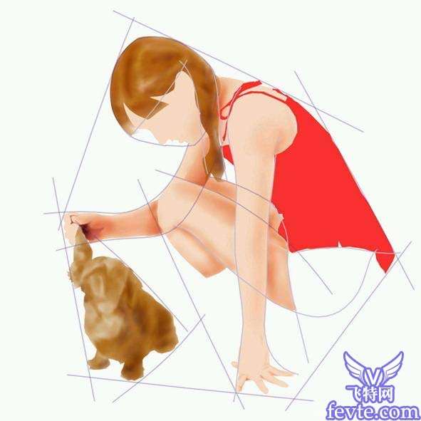 Photoshop鼠绘女孩和她的爱犬 优图宝 PS鼠绘教程