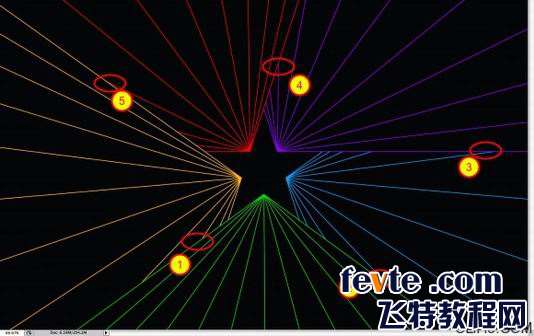 PS鼠绘七彩光芒的五角星 优图宝 PS鼠绘教程