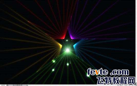 PS鼠绘七彩光芒的五角星 优图宝 PS鼠绘教程