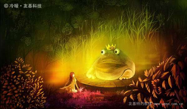 PS鼠绘神话故事青蛙王子与公主插画 优图宝 PS鼠绘教程