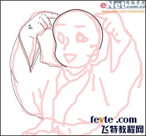 PS鼠绘卡通人物一休 优图宝 PS鼠绘教程