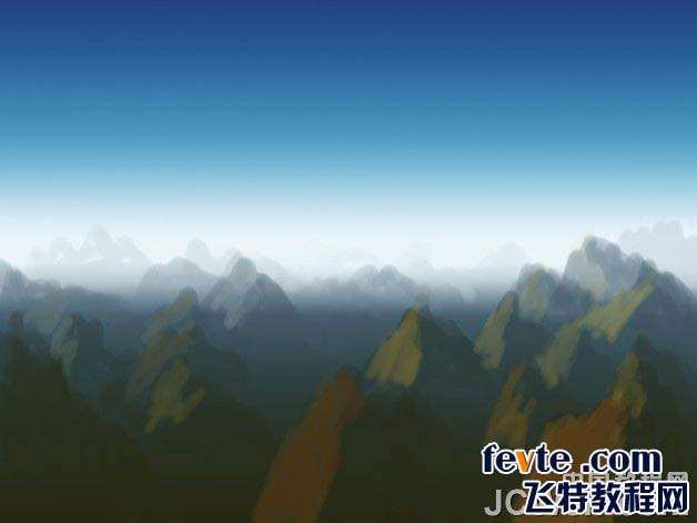 PS快速鼠绘迷雾中的群山 优图宝 PS鼠绘教程