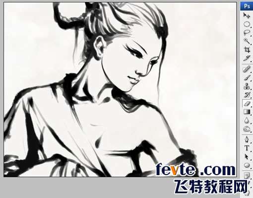 PS鼠绘水墨女孩 优图宝 PS鼠绘教程