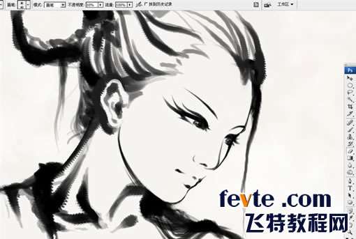 PS鼠绘水墨女孩 优图宝 PS鼠绘教程