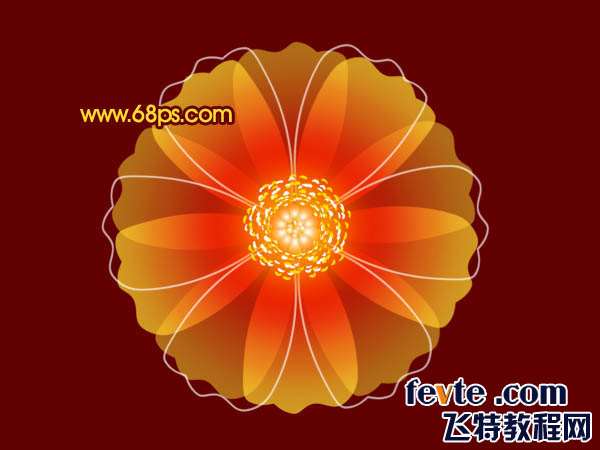 PS绘制红色花朵壁纸 优图宝 PS鼠绘教程