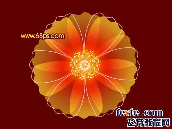 PS绘制红色花朵壁纸 优图宝 PS鼠绘教程