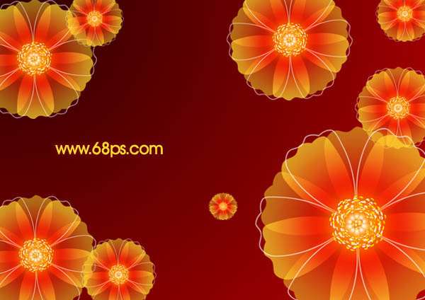PS绘制红色花朵壁纸 优图宝 PS鼠绘教程