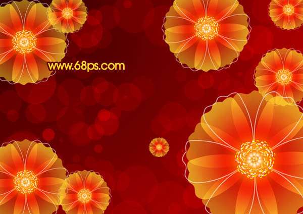 PS绘制红色花朵壁纸 优图宝 PS鼠绘教程