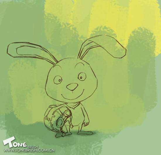 PS鼠绘可爱卡通兔子 优图宝 PS鼠绘教程