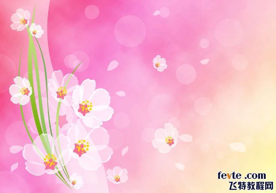Photoshop制作粉红色花朵壁纸 优图宝 photoshop鼠绘教程