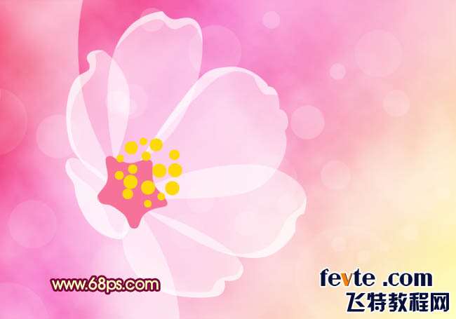 Photoshop制作粉红色花朵壁纸 优图宝 photoshop鼠绘教程
