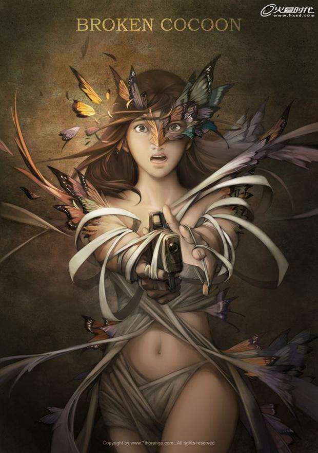 PS鼠绘CG女孩插画 优图宝 PS鼠绘教程