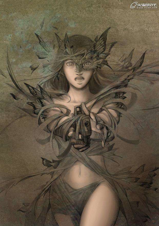 PS鼠绘CG女孩插画 优图宝 PS鼠绘教程