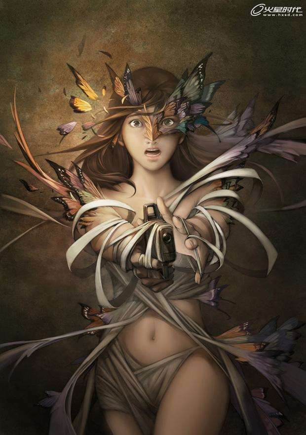 PS鼠绘CG女孩插画 优图宝 PS鼠绘教程