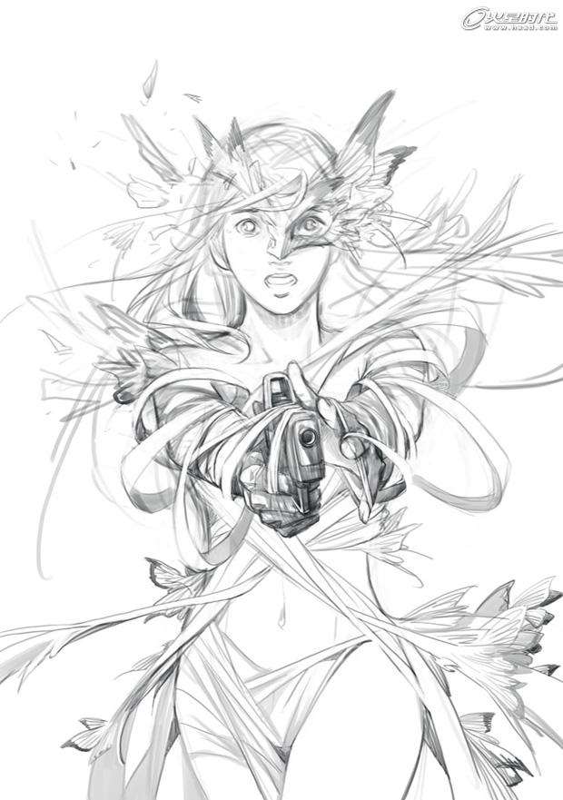 PS鼠绘CG女孩插画 优图宝 PS鼠绘教程