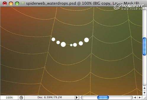 PS鼠绘蜘蛛网上晶莹的水珠 优图宝 PS鼠绘教程