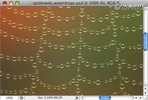 PS鼠绘蜘蛛网上晶莹的水珠 优图宝 PS鼠绘教程