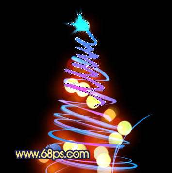 PS鼠绘彩色光斑圣诞树 优图宝 PS鼠绘教程