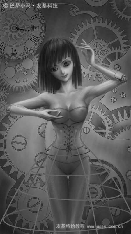 PS绘制性感卡通机器人女孩 优图宝 PS鼠绘教程