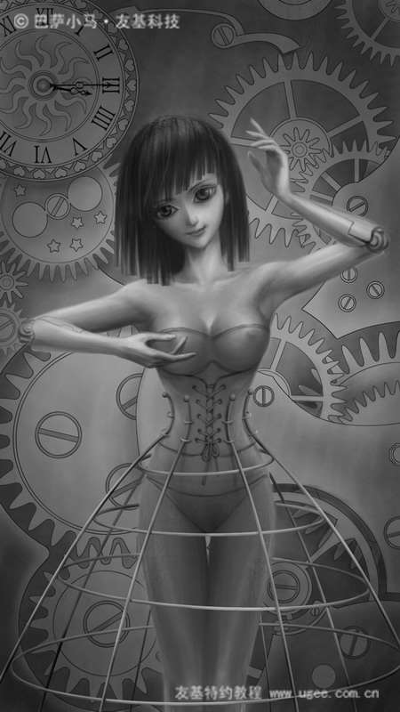 PS绘制性感卡通机器人女孩 优图宝 PS鼠绘教程
