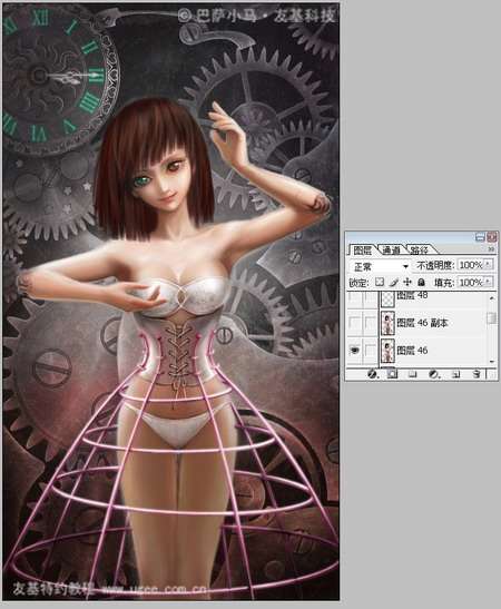 PS绘制性感卡通机器人女孩 优图宝 PS鼠绘教程