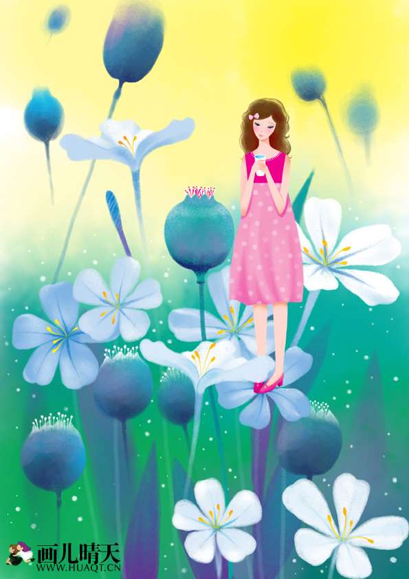 PS鼠绘《花语》插画 优图宝 PS鼠绘教程