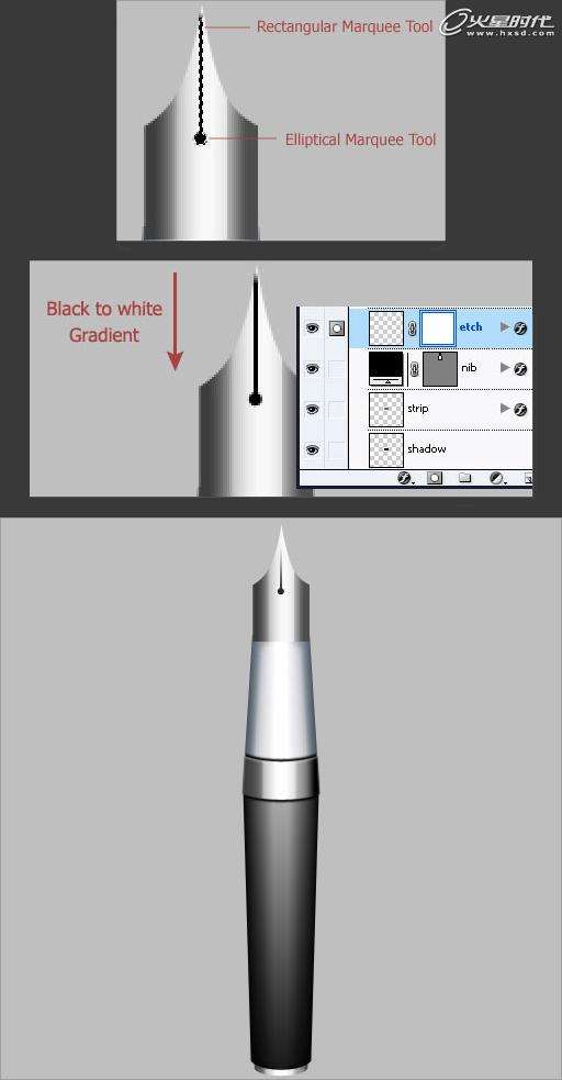 PS鼠绘逼真钢笔 优图宝 PS鼠绘教程