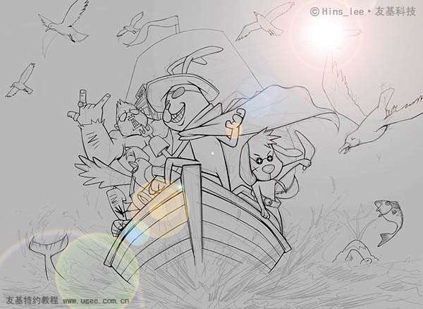 PS鼠绘兔子海报插画 优图宝 PS鼠绘教程