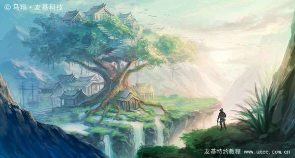 PS鼠绘奇幻山谷 优图宝 PS鼠绘教程