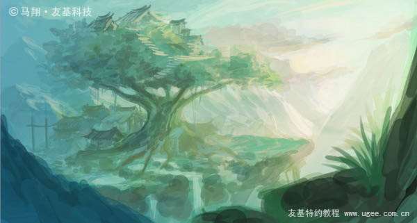 PS鼠绘奇幻山谷 优图宝 PS鼠绘教程