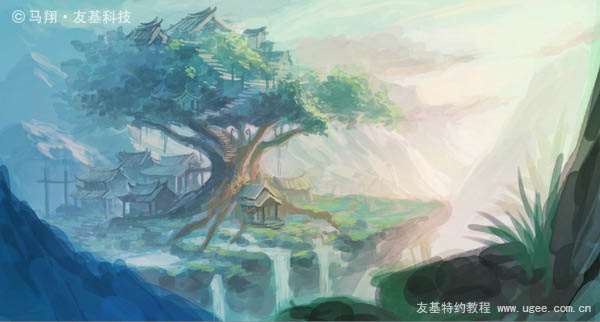 PS鼠绘奇幻山谷 优图宝 PS鼠绘教程