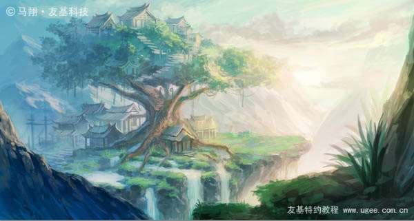 PS鼠绘奇幻山谷 优图宝 PS鼠绘教程