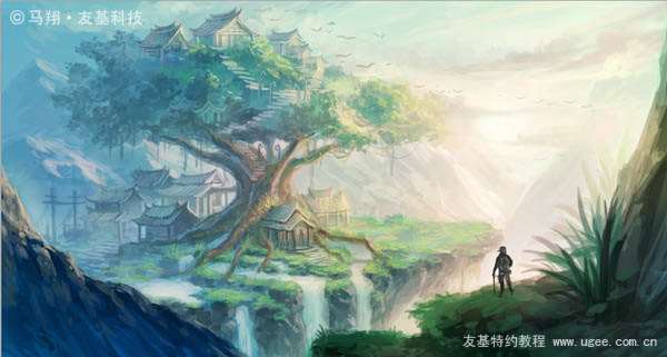 PS鼠绘奇幻山谷 优图宝 PS鼠绘教程