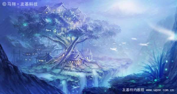 PS鼠绘奇幻山谷 优图宝 PS鼠绘教程
