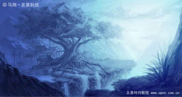 PS鼠绘奇幻山谷 优图宝 PS鼠绘教程