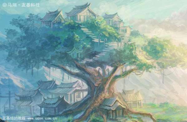 PS鼠绘奇幻山谷 优图宝 PS鼠绘教程