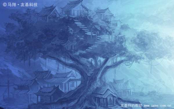 PS鼠绘奇幻山谷 优图宝 PS鼠绘教程