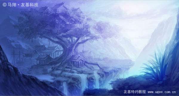 PS鼠绘奇幻山谷 优图宝 PS鼠绘教程