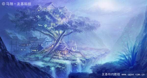 PS鼠绘奇幻山谷 优图宝 PS鼠绘教程