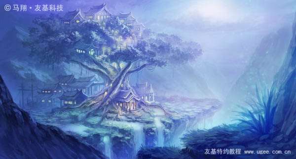 PS鼠绘奇幻山谷 优图宝 PS鼠绘教程