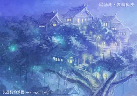 PS鼠绘奇幻山谷 优图宝 PS鼠绘教程