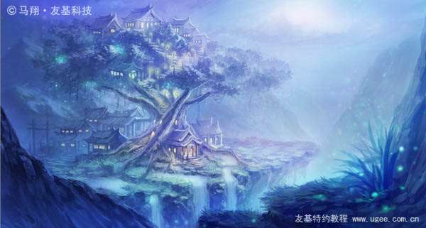 PS鼠绘奇幻山谷 优图宝 PS鼠绘教程