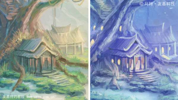 PS鼠绘奇幻山谷 优图宝 PS鼠绘教程