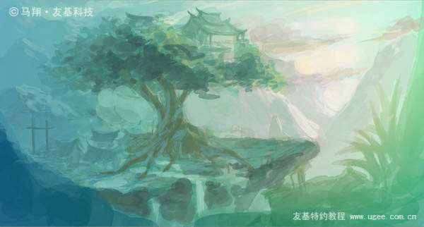 PS鼠绘奇幻山谷 优图宝 PS鼠绘教程