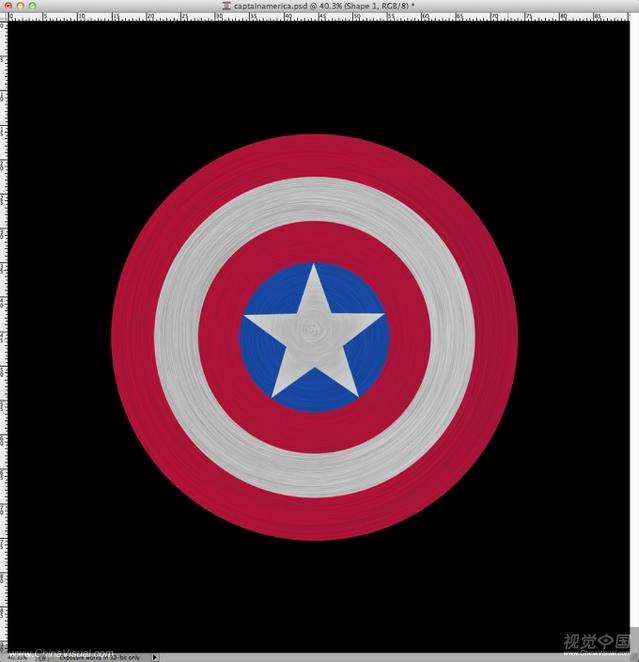PS绘制大片《美国队长》主角使用的盾牌 优图宝 PS鼠绘教程步骤_10.jpg